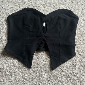 Princess Polly Black Strapless Bustier Top with Front Cutout